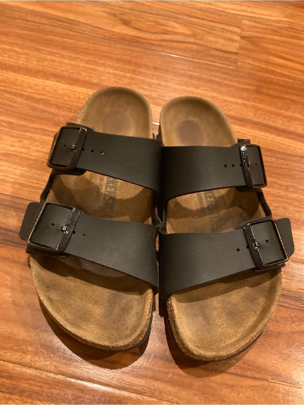 Birkenstock Black Two Strap Buckle Slide Sandals Adjustable EU 38 US W7/M5